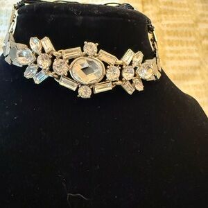 Elegant Silver Crystal Draw String Bracelet